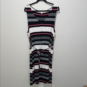 Merona Black and Pink Striped Top